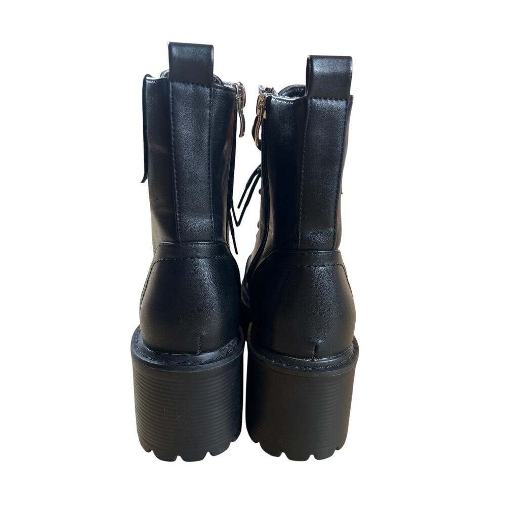 Krush Black Platform Boots Women's Size 5 Chunky Lug Sole Goth Punk Bratz Style - Picture 4 of 10